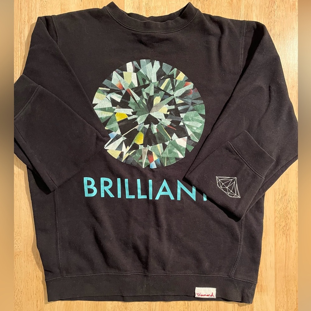 Diamond Supply Co. Black Sweater with Multicolor Design